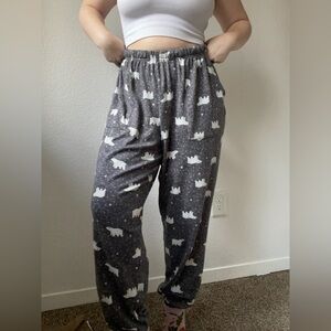 Grey Polar Bear Pajama Pants